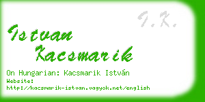 istvan kacsmarik business card