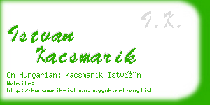 istvan kacsmarik business card